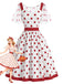 [Prevendita] Abito Red Bianco Anni '50 a Pois con Detachable in Rete Cape