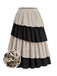 [Prevendita] Gonna Apricot e Nero Anni '30 a Pois Colorblock a Balze Cake