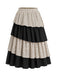 [Prevendita] Gonna Apricot e Nero Anni '30 a Pois Colorblock a Balze Cake 2