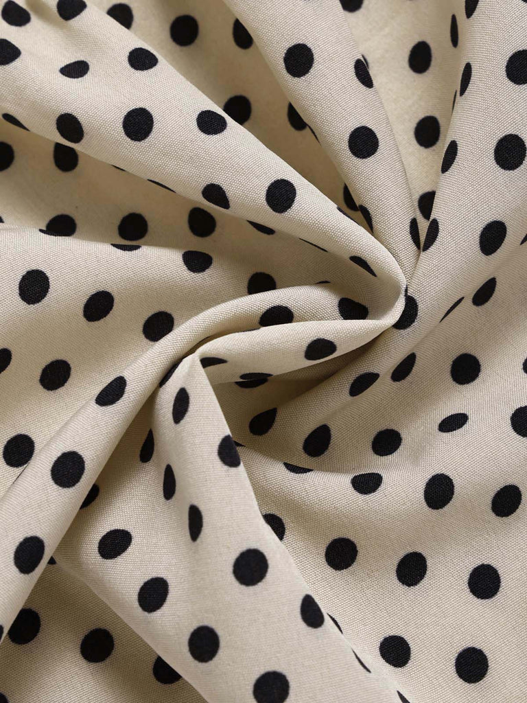 [Prevendita] Gonna Apricot e Nero Anni '30 a Pois Colorblock a Balze Cake 6