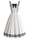 [Prevendita] Abito Bianco Anni '50 Scollo Quadrato con Fiocco Umbrella 2