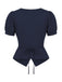 [Prevendita] 2PCS Gonna Deep Blue Anni '50 Fitted con Revers Blouse e Vertical a Righe 7