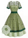 [Prevendita] Abito Grigio Verde con Pizzo Patchwork Floreale Anni '40