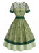 [Prevendita] Abito Grigio Verde con Pizzo Patchwork Floreale Anni '40 2