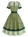 [Prevendita] Abito Grigio Verde con Pizzo Patchwork Floreale Anni '40 4
