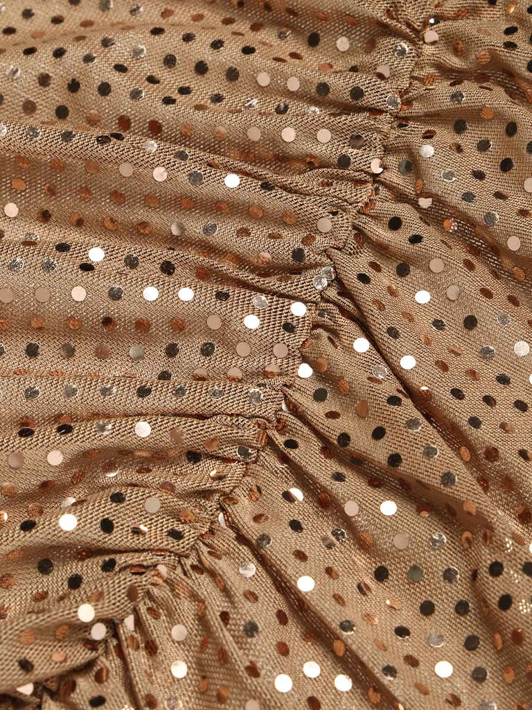 [Prevendita] Abito Aderente Oro Anni '30 Paillettes Cowl Neck Arricciato 7
