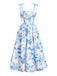 Elegant 1950s Vintage Floral Dress 1