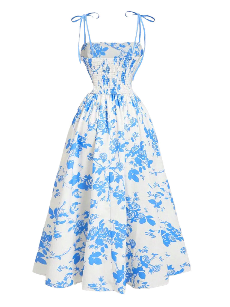 Elegant 1950s Vintage Floral Dress 2
