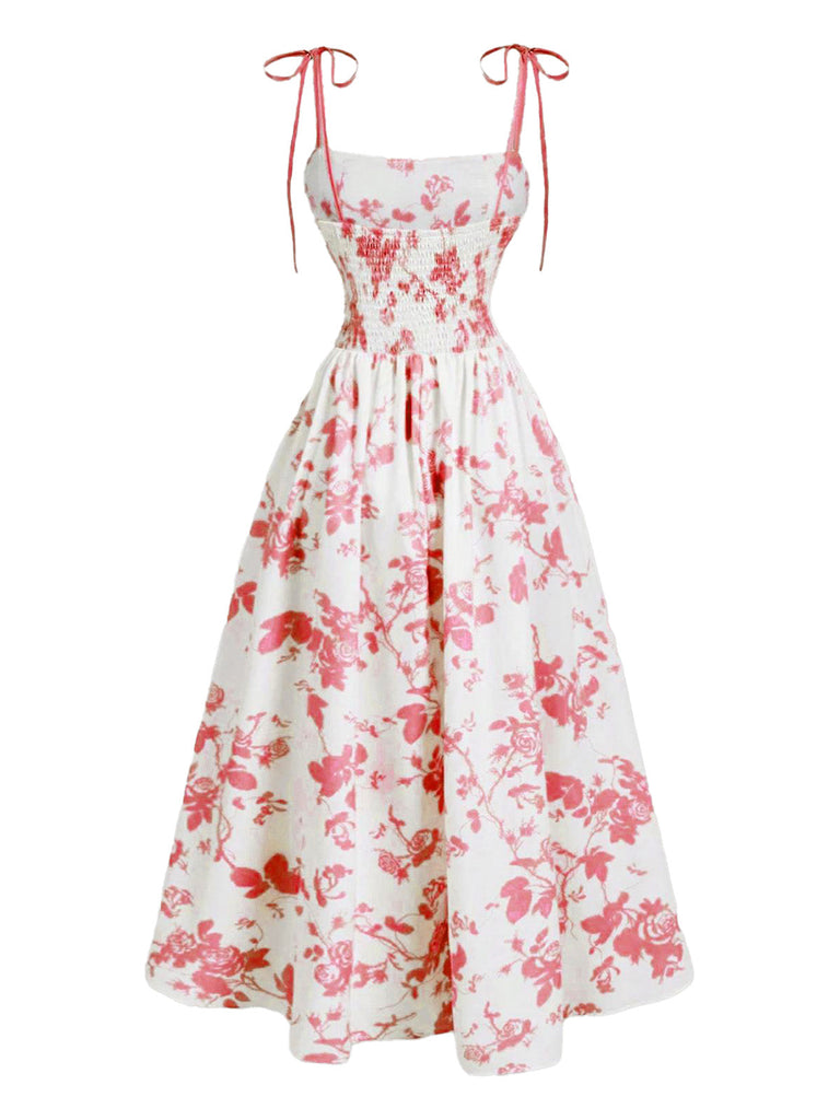 Elegant 1950s Vintage Floral Dress 6