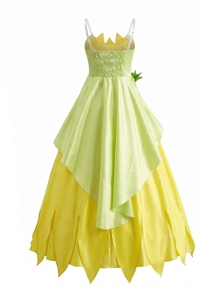 Abito Verde Anni '30 Fairy Gradient Leaf Layered Principessa Costume 3