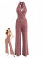 Tuta Lunga Marrone Anni '70 Hippie con Scollo All'americana e Scollo a V