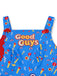 3PCS Abito Blu Anni '60 Halloween a Righe Top e Overall 4