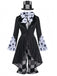 Halloween Nero Anni '60 6PCS Nero Gotico Halloween Hatter Costume Set