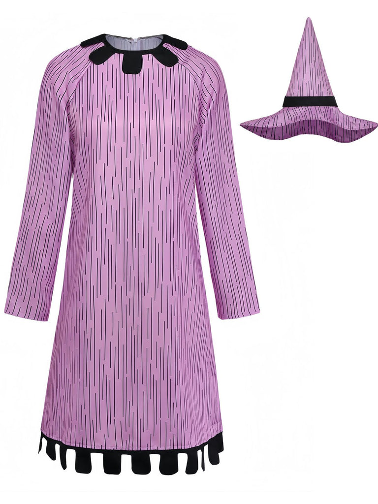 Set Costume Cosplay Viola Sally Skellington a Righe Anni '40 2