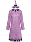 Set Costume Cosplay Viola Anni '40 a Righe in Stile Sally Skellington