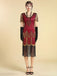 Abito Nero Anni '20 Perline con Frange in Rete Sleeves con Paillettes Ricamate Gatsby 13