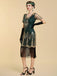 Abito Nero Anni '20 Perline con Frange in Rete Sleeves con Paillettes Ricamate Gatsby 8