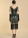 Abito Nero Anni '20 Perline con Frange in Rete Sleeves con Paillettes Ricamate Gatsby 9