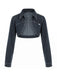 Giacca Deep Blu Anni '50 Revers in Denim Corto Jacket