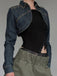 Giacca Deep Blu Anni '50 Revers in Denim Corto Jacket 6