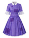 Abito Viola Anni '50 Patchwork Colletto Peter Pan di Halloween 2