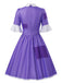 Abito Viola Anni '50 Patchwork Colletto Peter Pan di Halloween 3