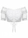 Crop Top Bianco Anni '50 in Pizzo Scollo Quadrato Puff