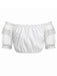 Crop Top Bianco Anni '50 in Pizzo Scollo Quadrato Puff 2