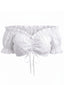 Top Corto Bianco Anni '50 con Spalle Scoperte e Ruches