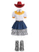 3PCS Multicolore Anni '50 Western Cowgirl Set Costume 2