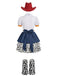 3PCS Multicolore Anni '50 Western Cowgirl Set Costume 3