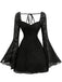 Abito Nero in Pizzo Halter con Maniche Svasate Anni '50 2