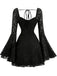 Abito Nero in Pizzo Halter con Maniche Svasate Anni '50 3