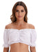 Crop Top Bianco Anni '50 Spalle Scoperte in Pizzo con Bordo 2