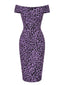 [Prevendita] Abito Rosa Viola Anni '60 Leopardato con Spalle Scoperte