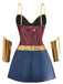 Abito Multicolore Wonder Woman Superhero Star Cosplay Costume 3
