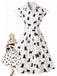 Abito Camicia Anni '50 a Pois con Gatto e Cintura
