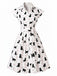 Abito Camicia Anni '50 a Pois con Gatto e Cintura
