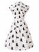 Abito Camicia Anni '50 a Pois con Gatto e Cintura