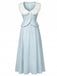 [Prevendita] Abito Midi Azzurro Chiaro Anni '40 Colletto Peter Pan Linea A 2