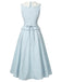 [Prevendita] Abito Midi Azzurro Chiaro Anni '40 Colletto Peter Pan Linea A 3
