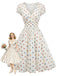 [Prevendita] Abito a Ruota Multicolore Anni '50 a Pois Scollo a V