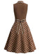 [Prevendita] Abito Marrone Anni '50 a Pois Scollo a V Fake Two Piece 2