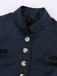 Giacca Blu Navy Anni '50 Colletto Alto con Bottoni Frontali Jacket 4