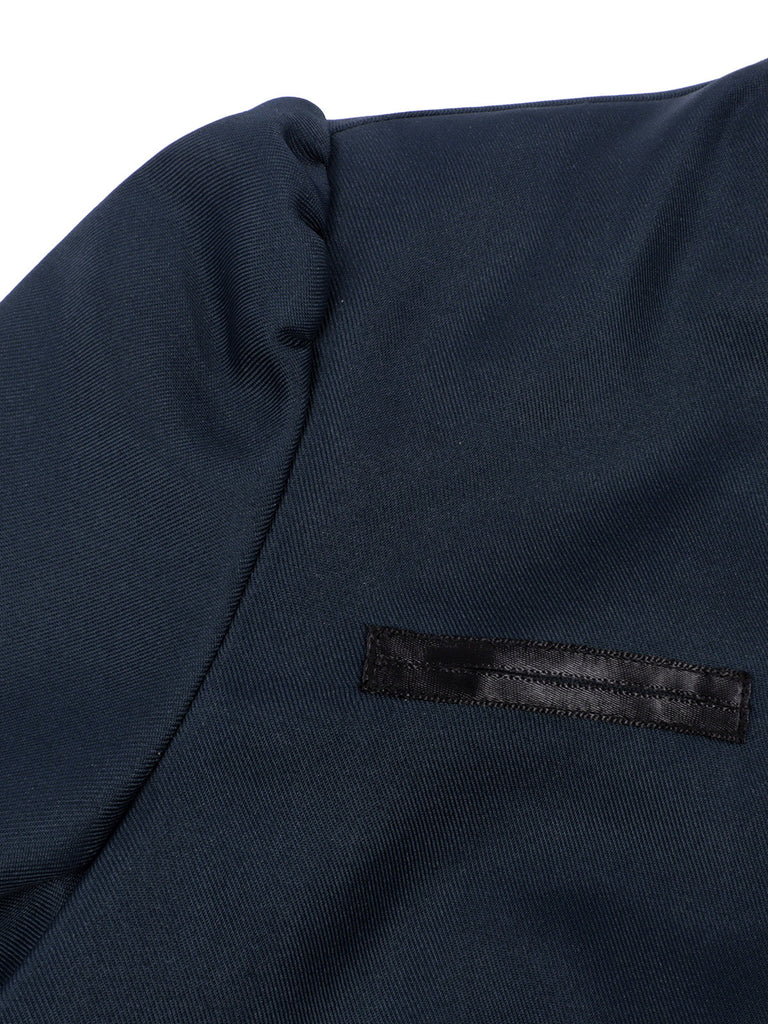 Giacca Blu Navy Anni '50 Colletto Alto con Bottoni Frontali Jacket 5