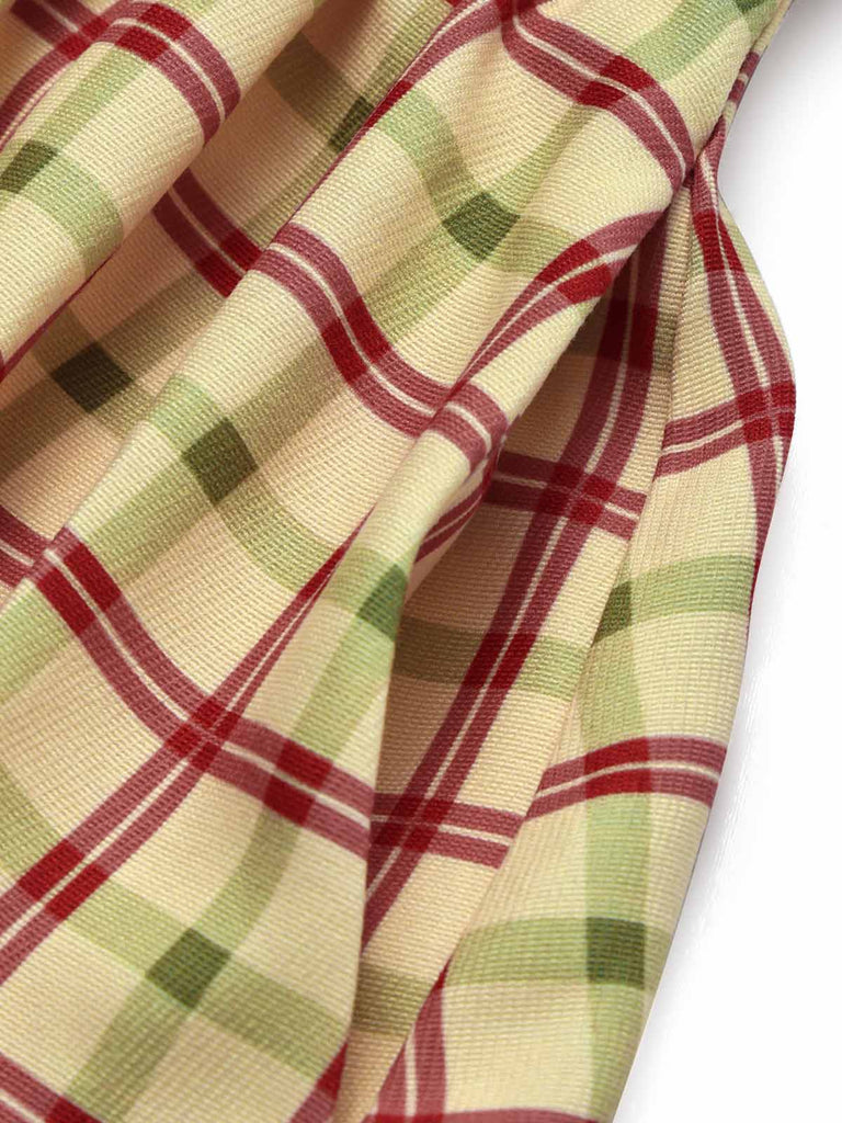 [Prevendita] Gonna Linea A a Quadri Vita Alta con Pizzo e Tasche Anni '40 5