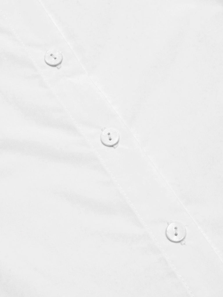 [Prevendita] Camicetta Bianco Anni '50 Tinta Unita in Pizzo Patchwork Puff 7