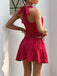 2 Pezzi Top Halter a Pois e Gonna Mini Rosso Anni '60 3
