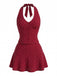 2 Pezzi Top Halter a Pois e Gonna Mini Rosso Anni '60 2