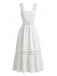 Abito Midi Bianco Boho Ricamo Sangallo Anni '70 2